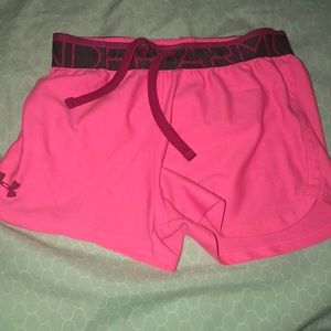 Girls Under Armor pink shorts
